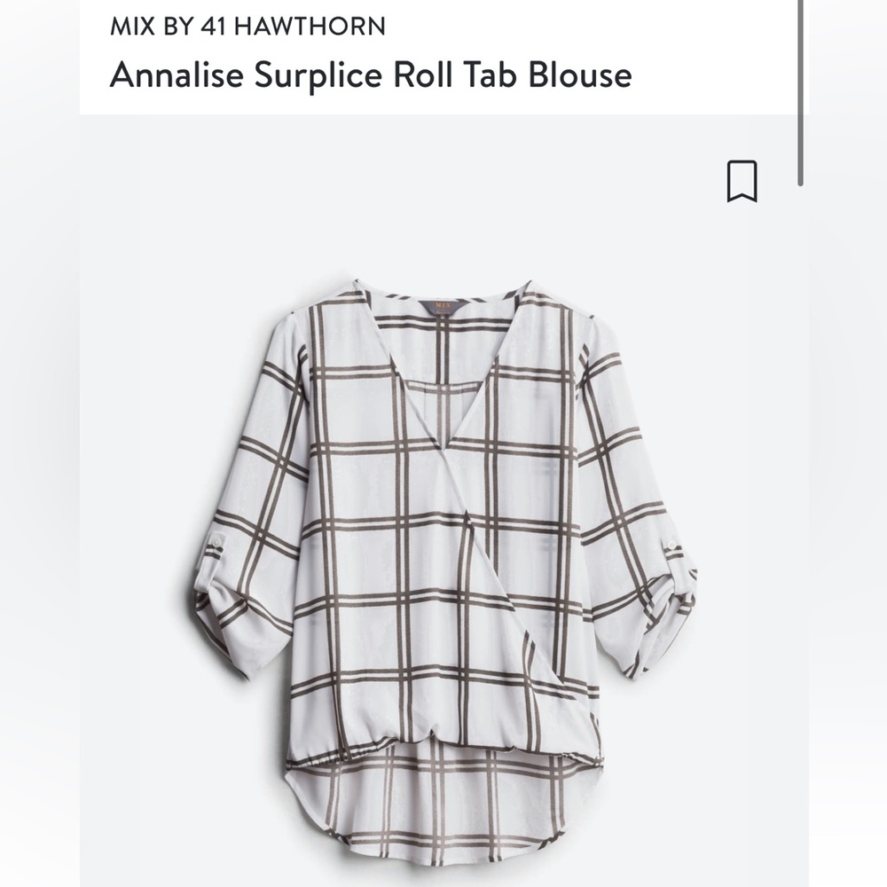 Annalise Surplice Roll Tab Blouse